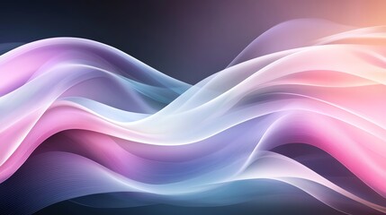 Poster - Vibrant abstract background with flowing pastel waves and a dynamic composition