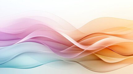 Poster - Abstract colorful wave design with smooth, flowing lines blending soft hues of pink, blue, and orange, creating a harmonious and dynamic visual effect, perfect for modern backgroun