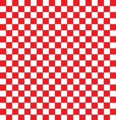 Poster - Black and white checkered pattern . Chess pattern . Black and white square background . Checkered wallpaper . Vector illustration . Red and white checkered pattern . 
