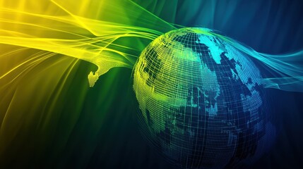Poster - Global Network Connection Digital World Abstract Illustration
