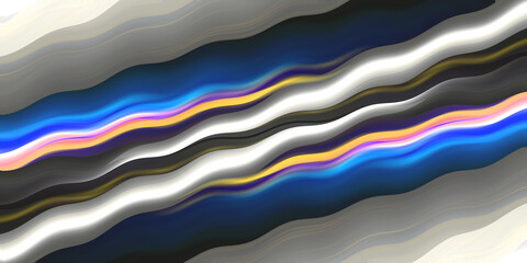 Poster - Abstract background with diagonal, wavy stripes in shades of blue, gray, and yellow