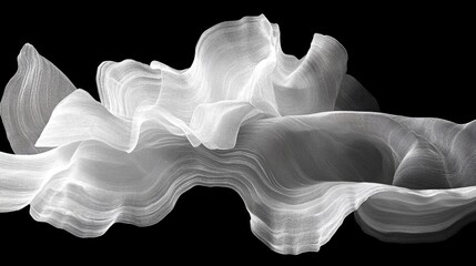 Poster - digital representation of abstract waves in motion showcasing a fluid, chaotic texture against a dar