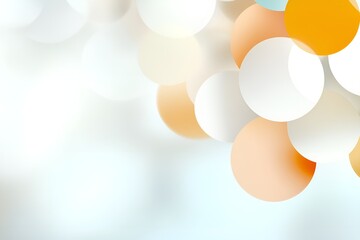 Poster - A soft abstract composition with overlapping circles in pastel shades of orange, white and beige creating a light and airy design with a minimalist feel