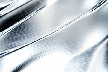 Poster - Abstract background with smooth, matte metallic texture in silver and white tones, with smooth lines