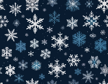 Vector Snowflakes icons. Blue Glitter Snowflake. Winter snow. Merry Christmas pattern