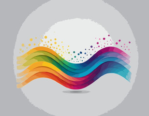 Poster - Abstract shiny color spectrum wave design element