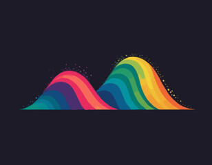 Poster - Abstract shiny color spectrum wave design element