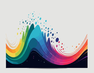 Poster - Abstract shiny color spectrum wave design element