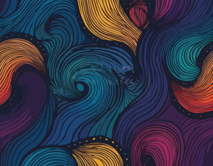 Poster - Abstract shiny color spectrum wave design element
