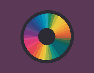 Poster - Abstract shiny color spectrum round design element