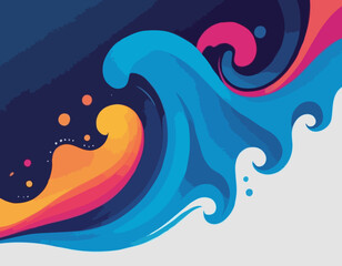 Poster - Abstract blue colorful vector background, color flow liquid wave for design brochure, website, flyer.