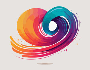 Poster - Color Lines with Gradient. Abstract Modern Shapes. Vector Background with Color Dynamic Ribbon. Flowing Spiral Strokes.
