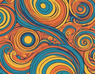 Poster - Abstract Background with Color Line Shapes. Geometric Pattern with Squiggle Gradient Elements