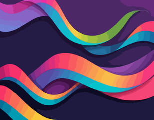 Aufkleber - abstract backgrounds with color gradient lines. vector bg with squiggle rainbow gradient ribbon shap