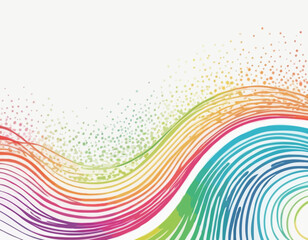 Poster - Abstract Backgrounds with Color Gradient Lines. Vector Bg with Squiggle Rainbow Gradient Ribbon Shapes. 3D Wavy Curve Pattern