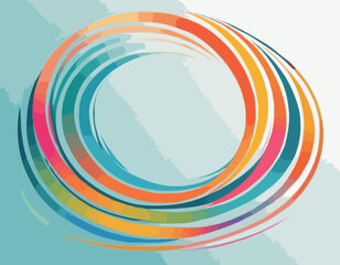 Poster - Abstract Vector Frame with Curve Color Lines. Swirl Ribbons Pattern with Gradient Lines.