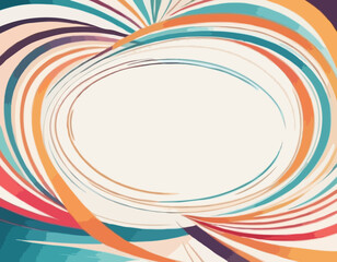 Poster - Abstract Vector Frame with Curve Color Lines. Swirl Ribbons Pattern with Gradient Lines.