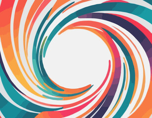 Poster - Abstract Vector Frame with Curve Color Lines. Swirl Ribbons Pattern with Gradient Lines.