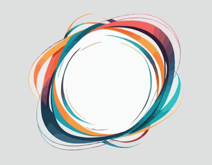 Poster - Abstract Vector Frame with Curve Color Lines. Swirl Ribbons Pattern with Gradient Lines.