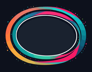 Poster - Abstract Vector Frame with Curve Color Lines. Swirl Ribbons Pattern with Gradient Lines.