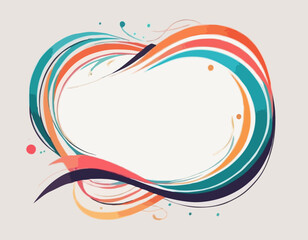Poster - Abstract Color Lines with a Gradient. Vector Pattern with Splash Shapes. Wavy Swirl Design Elements. Squiggly Spiral Background