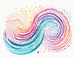 Poster - Abstract Color Lines with a Gradient. Vector Pattern with Splash Shapes. Wavy Swirl Design Elements. Squiggly Spiral Background