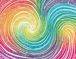 Poster - Abstract Color Lines with a Gradient. Vector Pattern with Splash Shapes. Wavy Swirl Design Elements. Squiggly Spiral Background