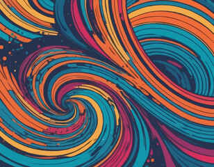 Poster - Abstract Wavy Rainbow Lines. Vector Celebration Squiggle Ribbons. Swirl Neon Colored Lines. Background with Gradient Curve Shapes