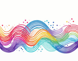 Poster - Abstract Wavy Rainbow Lines. Vector Celebration Squiggle Ribbons. Swirl Neon Colored Lines. Background with Gradient Curve Shapes