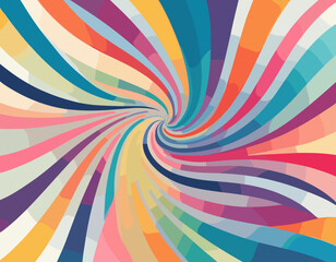 Poster - Abstract Celebration Background with Color Lines. Swirl Elements with Gradients. Carnival 3D Pattern