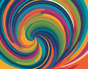 Poster - Abstract Celebration Background with Color Lines. Swirl Elements with Gradients. Carnival 3D Pattern