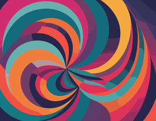 Poster - Abstract Celebration Background with Color Lines. Swirl Elements with Gradients. Carnival 3D Pattern