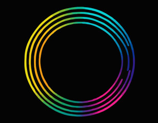 Poster - Abstract Lines with Gradients on a Black Background. A Color Squiggle Curve Pattern Shape. Vector Rainbow Wave.