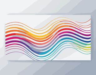 Poster - Abstract Background with Gradient Color Wave Pattern. 3D Wavy Rainbow Lines. Vector Geometric Design Elements