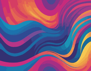 Poster - Abstract Gradient Lines. Vector 3d Fluid Graphic Shapes. Dynamic Liquid Spiral and Curve Colorful Stripes. Digital Graffiti Gradient Confetti Design