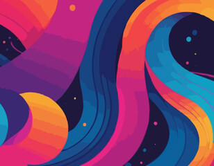 Poster - Abstract Gradient Lines. Vector 3d Fluid Graphic Shapes. Dynamic Liquid Spiral and Curve Colorful Stripes. Digital Graffiti Gradient Confetti Design