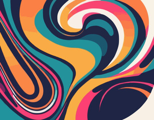 Poster - Abstract Background with Dynamic Colorful Swirl Line Shapes. Vector Geometric Pattern with Squiggle Gradient Elements