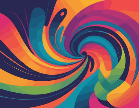 Abstract Background with Dynamic Colorful Swirl Line Shapes. Vector Geometric Pattern with Squiggle Gradient Elements