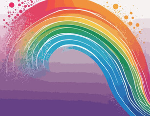 Poster - Abstract Backgrounds with Color Squiggle Lines. Rainbow Gradient Design Elements