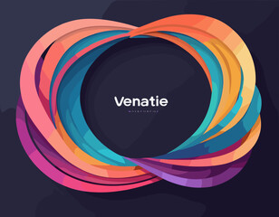 Poster - Abstract Background with Color Gradient Line Pattern. 3D Shape Graphic Element. Vector Design with Curve and Spiral Ribbon Waves