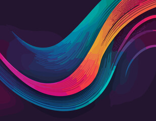 Poster - Abstract Background with Color Gradient Line Pattern. 3D Shape Graphic Element. Vector Design with Curve and Spiral Ribbon Waves