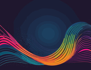 Poster - Abstract Background with Color Gradient Line Pattern. 3D Shape Graphic Element. Vector Design with Curve and Spiral Ribbon Waves