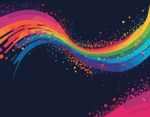 Poster - Set of Color Gradient Lines. Abstract Wave 3D Strokes. Vector Splashing Dynamic Shapes in Rainbow Colors. Bright Illustration of Firework, Ribbon or Carnaval Confetti