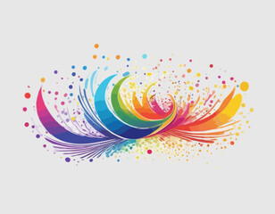 Poster - Set of Color Gradient Lines. Abstract Wave 3D Strokes. Vector Splashing Dynamic Shapes in Rainbow Colors. Bright Illustration of Firework, Ribbon or Carnaval Confetti