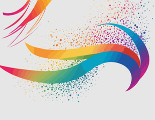 Poster - Set of Color Gradient Lines. Abstract Wave 3D Strokes. Vector Splashing Dynamic Shapes in Rainbow Colors. Bright Illustration of Firework, Ribbon or Carnaval Confetti