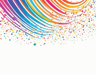 Poster - Set of Color Gradient Lines. Abstract Wave 3D Strokes. Vector Splashing Dynamic Shapes in Rainbow Colors. Bright Illustration of Firework, Ribbon or Carnaval Confetti