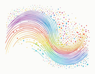 Poster - Set of Color Gradient Lines. Abstract Wave 3D Strokes. Vector Splashing Dynamic Shapes in Rainbow Colors. Bright Illustration of Firework, Ribbon or Carnaval Confetti