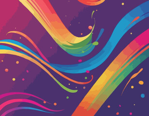 Poster - Set of Color Gradient Lines. Abstract Wave 3D Strokes. Vector Splashing Dynamic Shapes in Rainbow Colors. Bright Illustration of Firework, Ribbon or Carnaval Confetti