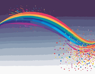 Poster - Set of Color Gradient Lines. Abstract Wave 3D Strokes. Vector Splashing Dynamic Shapes in Rainbow Colors. Bright Illustration of Firework, Ribbon or Carnaval Confetti