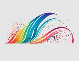 Poster - Color Shapes with Rainbow Gradient. Abstract Modern Fluid Waves. Vector Background with Color Dynamic Ribbon. Flowing Spiral Strokes. Colorful Line Art